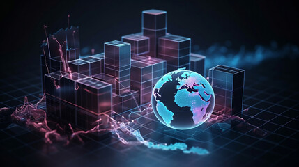 Stats and economy concept. Generative ai