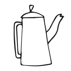 Teapot sketch, vector illustration icon black
