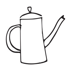 Teapot sketch, vector illustration icon
