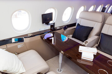 Business jet cabin interior