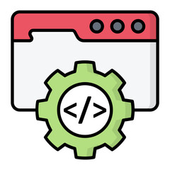 Coding Line Color Icon