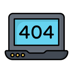 Laptop Error Line Color Icon