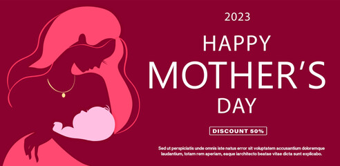 Happy Mother's Day. Happy mother's day poster or banner.