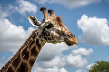 Naklejka premium Longleat Safari Park's giraffe. Generative AI