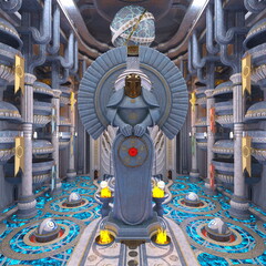 巨大彫刻がある神殿