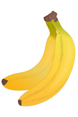 Symbolic representation of two ripe bananas with peel
