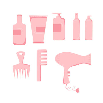 Set of hair accessories, shampoo, oil, Hair dryer, Hair comb, conditioner, hair protestion