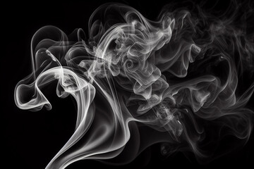 Abstract smoke moves on a black background. Design element. Abstract texture. generative ai