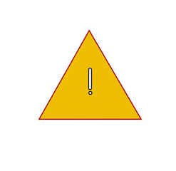 Caution alarm, danger sign, attention vector icon, yellow, red and black fatal error message element, exclamation mark of warning attention icon