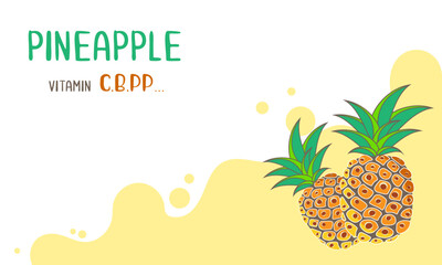 A pair of pineapples on a beautiful background indicating vitamins.