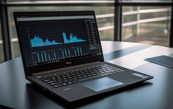 laptop with graph