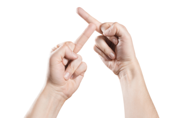 Hands showing rude signs, cut out