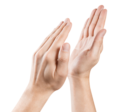 Clapping hands cut out - Powered by Adobe