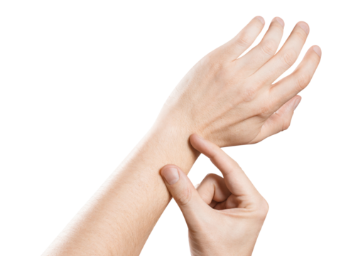 Hands tuning invisible wrist watch, cut out