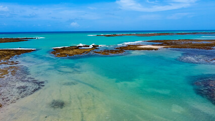 Obraz premium Foto de drone praias alagoanas