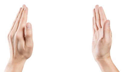 Hands making a frame or holding something, cut out