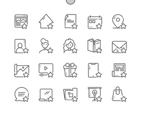 Favourite. Choosing the best product. Rating. Favourite video, image, folder and other. Pixel Perfect Vector Thin Line Icons. Simple Minimal Pictogram