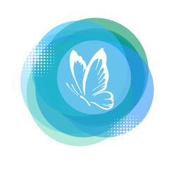 Logo abstraction with a butterfly. Vector illustration