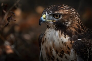 The red tailed hawk (Buteo jamaicensis) is a predatory bird. It primarily breeds in North America and has a wing span of 43 57 inches. Generative AI