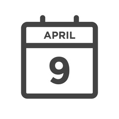 April 9 Calendar Day or Calender Date for Deadline or Appointment