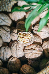 Close up of full-grained walnuts, a traditional Chinese delicacy