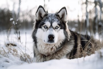 Fototapeta premium Winter Canine. Generative AI