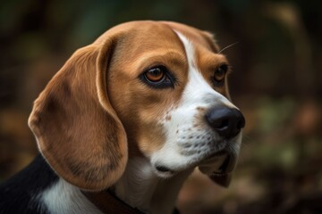 Headshot of a Beagle dog. Generative AI