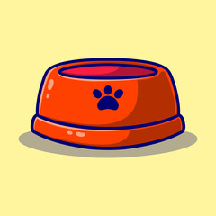 Pet bowl cartoon icon illustration
