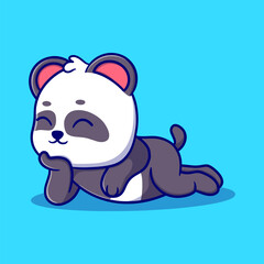 Cute panda cartoon icon illustration. funny animal for a sticker