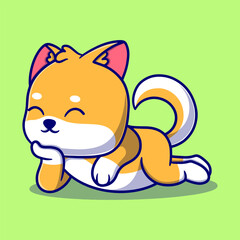Cute dog cartoon icon illustration. funny animal for a sticker
