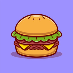 Burger cartoon logo icon illustration. funny logo for business