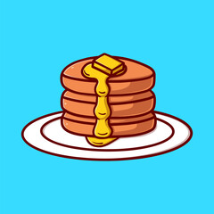 Pie cartoon icon illustration. funny sticker for gifts