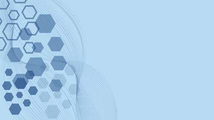 Abstract hexagonal geometric with wave flow shapes background.
