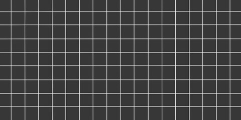 White grid on dark background. Square ornament. Abstract rectangle geometric seamless pattern for your design.