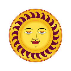 Sun face charm calm vector illustration clip art