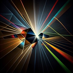 Multitude, laser beams, colors, geometry. Generative AI