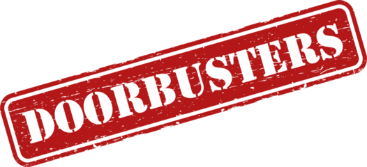 Doorbusters grunge rubber stamp
