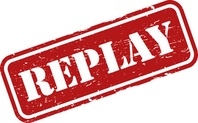 Replay grunge rubber stamp