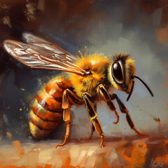 a honey bee painting, Generative AI
