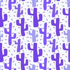 Abstract floral seamless cactus pattern for wrapping paper and fabrics and linens and kids clothes print