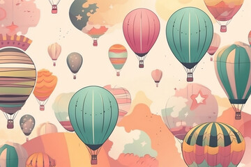 Background with Various Shaped Balloons 
