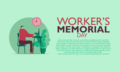 Workers’ Memorial Day. April 28. Template for background, banner, card, poster