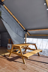 Photos of beautiful glamping in the winter forest