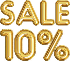 Golden balloon 10% sale discount label
