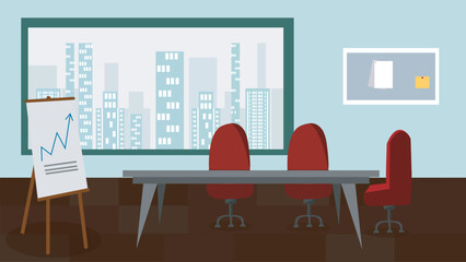 Office environment vector, office meeting, presentation illustration. 