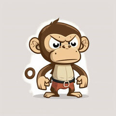 Affen Cartoon auf wei&szlig;em Hintergrund (Erstellt durch KI-Tool)