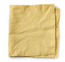 folded yellow cotton napkin