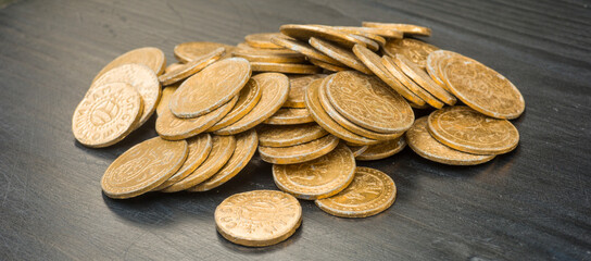 vintage coins for banner background