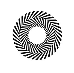 Black and white circle vector with transparent background, Spiral template

