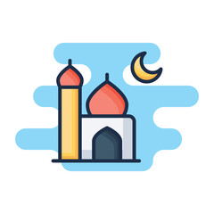 Mosque icon. Suitable for Web Page, Mobile App, UI, UX and GUI design.